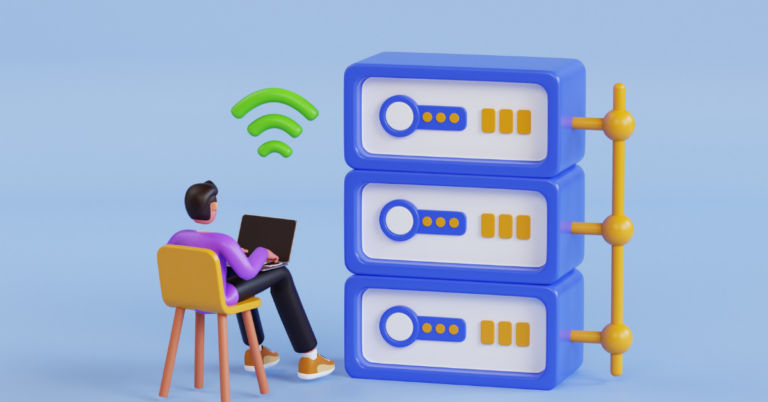 Website Hosting Service 3D Illustration. Web Hosting Solution 3D